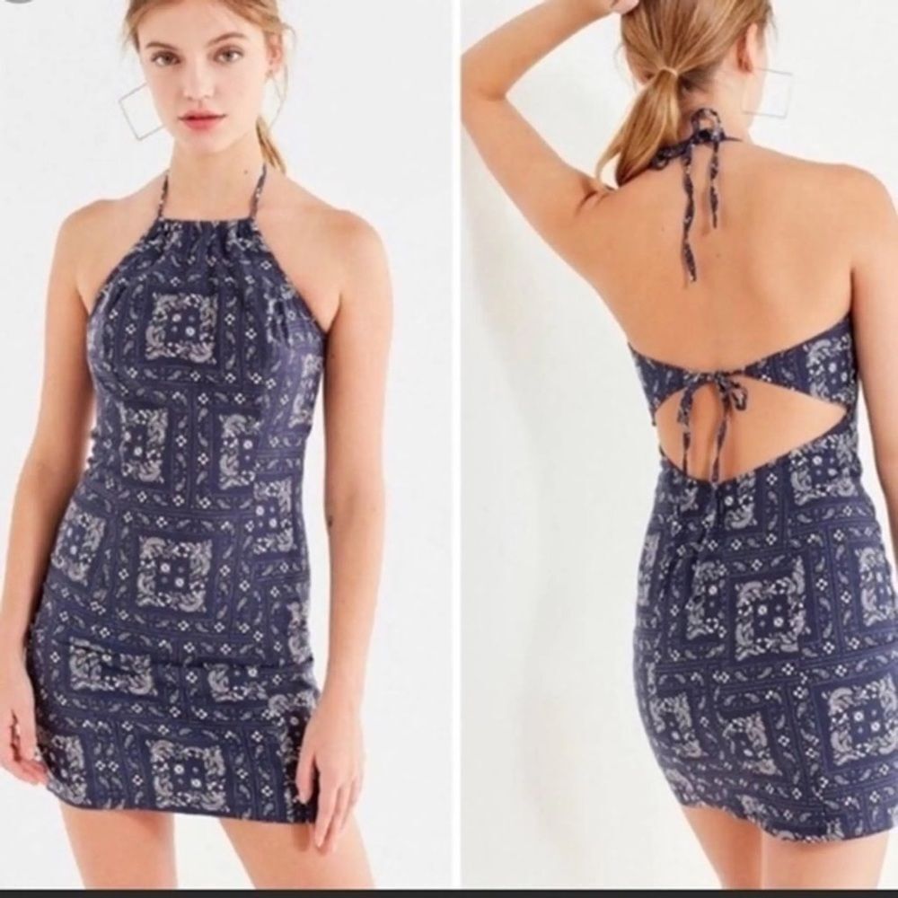 Urban Outfitters Navy Backless Dress Perfect for the Free Spirit